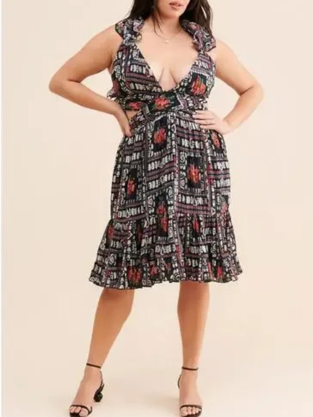 Anthropologie x Let Me Be Ruffle Tie Back Dress